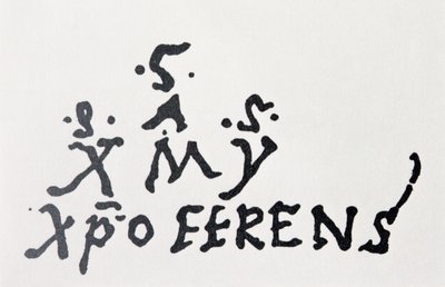 クリストファーコロンブスの署名とモノグラム（1451-1506） 作： Spanish School